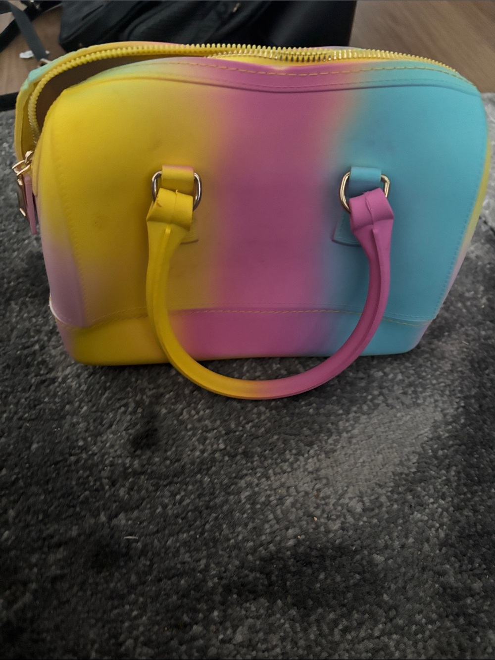 Color-Block Pastel purse - Yellow Pink Blue